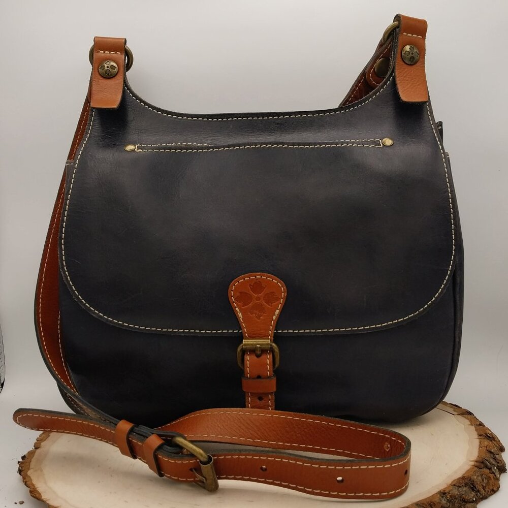 Patricia Nash London Leather Saddle Bag